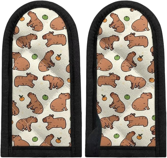 Coldinair Capybara Cast Iron Skillet Handle Covers Pan Pot Handle Covers for Women Men Heat Resistant Hot Handle Covers Sleeves for Kitchen, BBQ and Baking Cookware