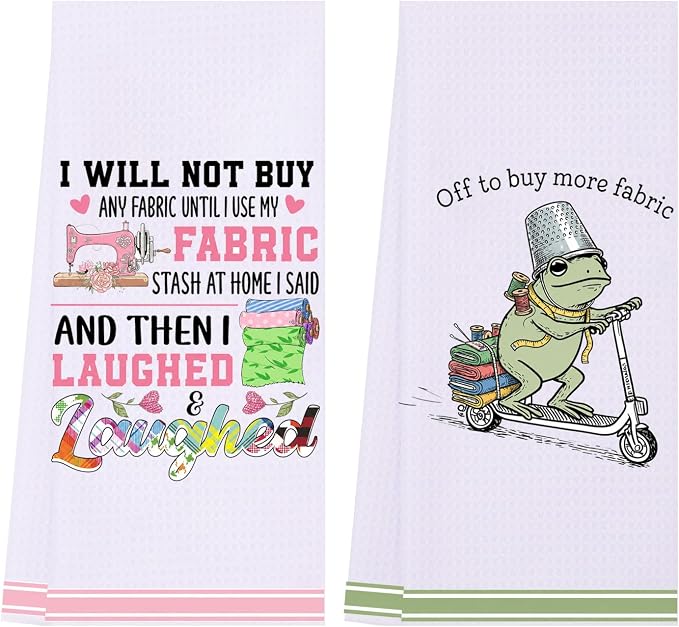 LXOMILL Quilting Gifts for Women, Funny Sewing Kitchen Towel for Quilters
