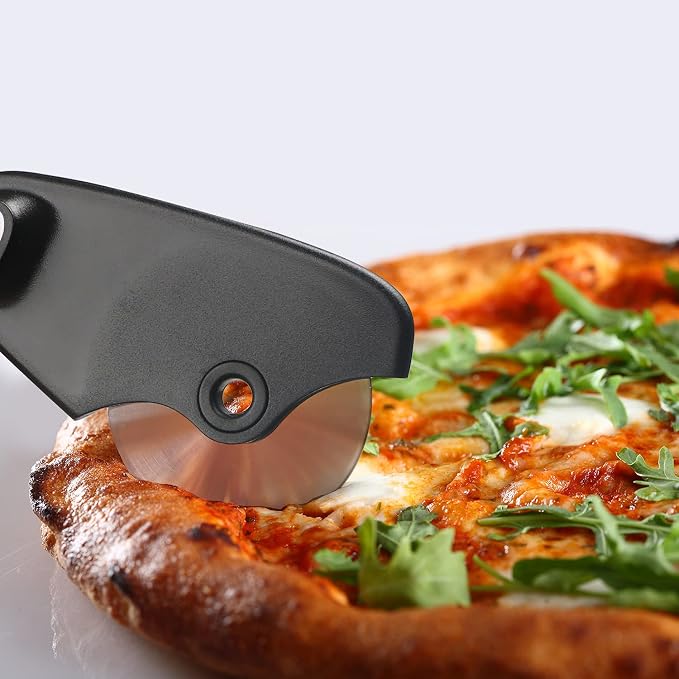Kitchen Tools and Gadgets Set 5 Pieces, Cooking Essentials, Black | Essential Cooking Tools, Fruit/Vegetable Peeler, Grater, Bottle Opener, Pizza Cutter, Garlic/Ginger Grinder