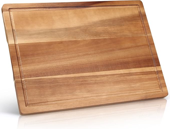 Acacia Wood Chopping Cutting Boards for Kitchen Wooden Charcuterie Board | Bread Cheese Boards Butcher Block Solid Large Wooden Cutting Board Non Toxic Serving Meat Board Hardwood Teak Cutting Board