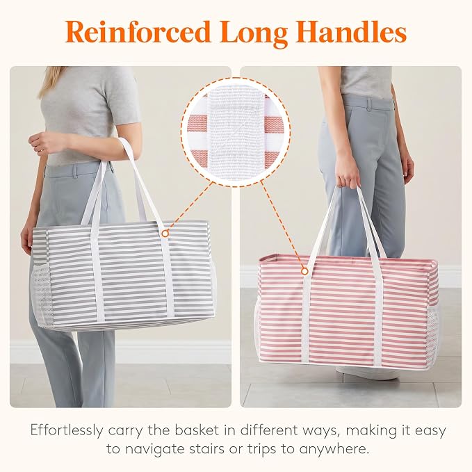 Lifewit Extra Large Tote Bag, Reusable Grocery Bags with Metal Wire Frame and Handles