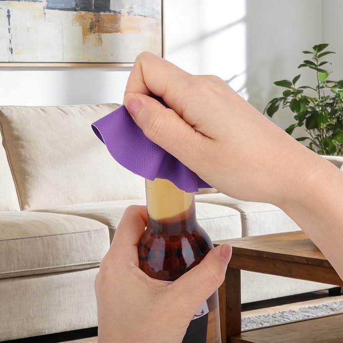 LUTER 4pcs Rubber Jar Openers, Versatile Natural Rubber Bottle Opener | Rubber Jar Grippers Kitchen Coasters Gadgets for Weak Hands Seniors Elderly Lid Cap Gripper Pads (4 Colors)
