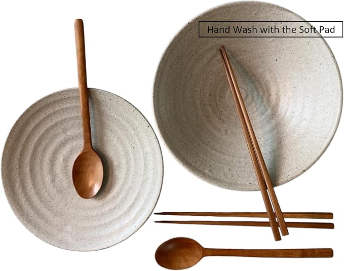 Korean Made Natural Lacquer Coated Wooden Chopsticks & Spoon Utensil Flatware Jujube Tree Ottchil Natural Lacquer Gift for Mom (2SET) Stocking Stuffer
