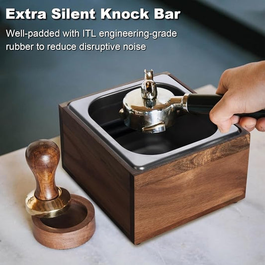 Espresso Knock Box Coffee Puck Dump Bin Grounds Accessories Tamping Station | Quiet Design Coffee Knock Box Espresso Puck Tamp Station Espresso Large Capacity Non-slip Base Stainless Steel Barist Tools