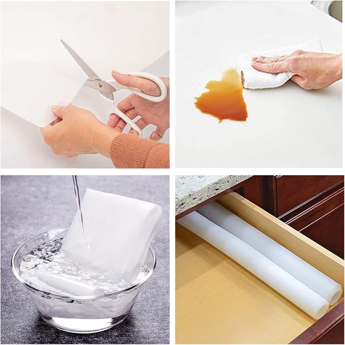HomeDo Silicone Placemats Countertop Protector Pad, Clear 15.75''x23.62''2P | Place Mats, Non-Stick & Non-Slip, Heat Resistant Insulation Pad, Multi-Use as Baking Mat, Dining Table Mat, Pet Mat