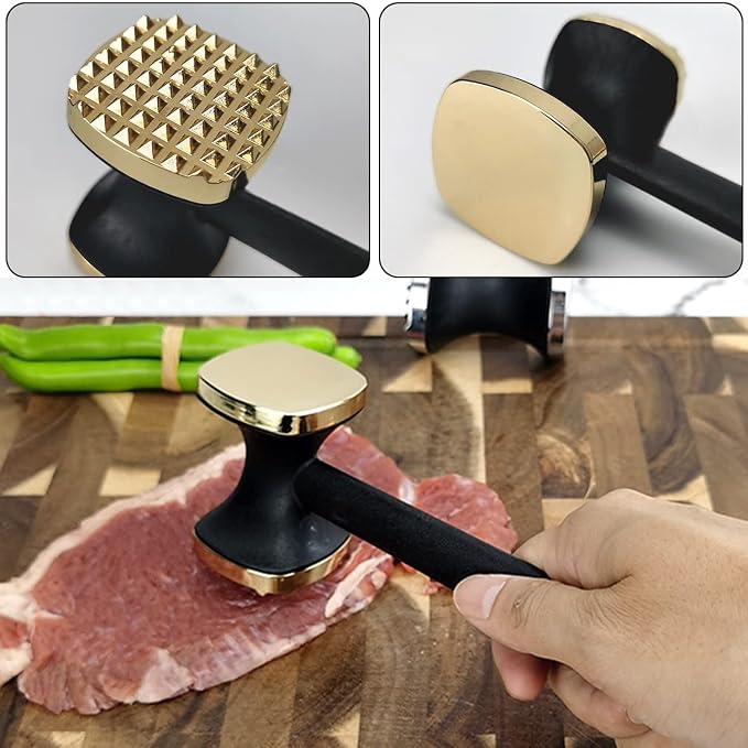Kitchen Meat Tenderizer - Heavy Duty Manual Hammer Mallet Tool,Meat Hammer Used for Steak, Chicken, Fish，Meat Pounder With Comfort Grip Handle