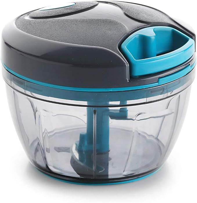 SIGNORAWARE Manual Food Processor, Vegetable Chopper -Easy Pull Hand String- Portable Stainless Steel Hand Food Chopper, Cutter, Garlic Mincer, Onion, Veggie, Fruit Chopper, Dicer w/Container (15 oz)