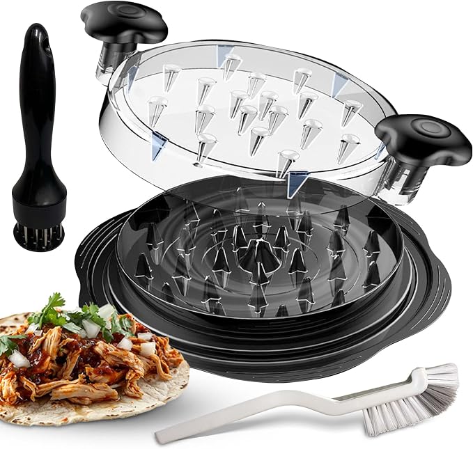 Chicken Shredder Tool Twist – Large Chicken Breast Shredder & Grinder with Meat Tenderizer & Cleaning Brush – BPA-Free, Ergonomic Design for Shredded Chicken, Pulled Pork, Beef & More