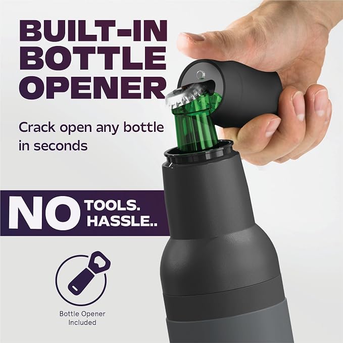 Asobu Frosty Beer Holder 2 Go Vacuum Insulated Double Walled Stainless Steel Beer Can and Bottle Cooler with Beer Opener, Bpa Free, Fits Standard 12oz Bottles & Cans, Gift for Beer Lovers (Smoke)