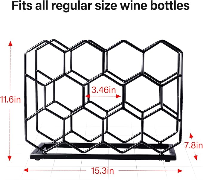 Countertop Wine Rack - 14 Bottle Freestanding Modern Gold Metal Small Wine Rack - Tabletop Wine Holder Stand for Cabinet, Pantry, Wine Bottle Storage