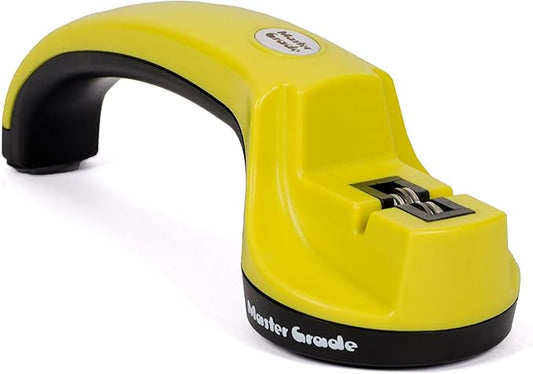 Heavy Duty Tungsten Manual Knife Sharpener, Knife Sharpeners for Kitchen Knives (Lime)