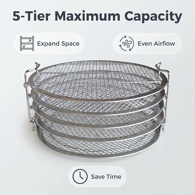 Dehydrator Rack Stainless Steel Stand Accessories Compatible with Ninja Foodi Pressure Cooker and Air Fryer 6.5 and 8 Quart, Instant Pot Air Fryer 8 Qt