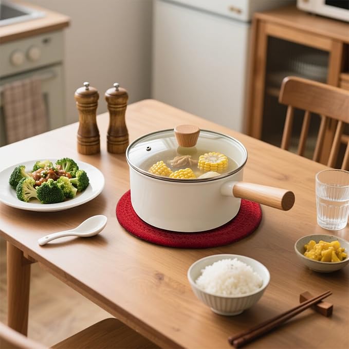 SHACOS 8 Inches Trivets for Hot Dishes, 4 Pieces Cotton Trivets Mats for Kitchen, Hot Pads for Countertops and Table, Heat-Resistant Pot Holders for Hot Pots and Pans(Red, 4pcs)