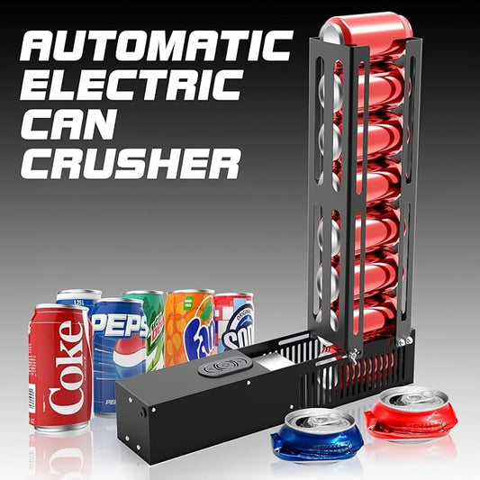 Electric Can Crusher, Automatic Can Crushers for Recycling 8oz 12oz & 16oz Cans, Electric Can Smasher for Recycling Aluminum Cans, Heavy-Duty Smasher for Aluminum Seltzer, Soda, Beer Cans