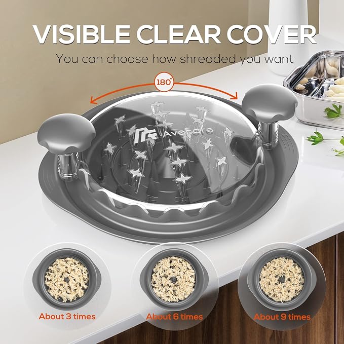 AveFare 11Inch Large Chicken Shredder Tool Twist - Meat Shredder twist | Visible Chicken Breast Shredder, Ergonomic Handle, Strong Anti-Slip Strip, BPA Free, Kitchen Gadgets for Pork Beef Chicken