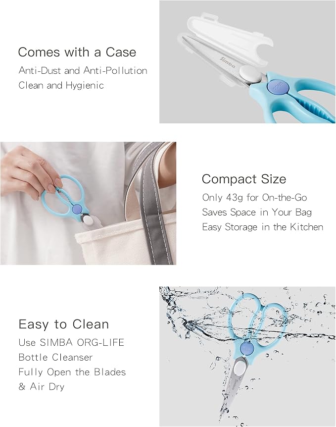 Simba Premium Portable Safety Food Scissors (Blue)