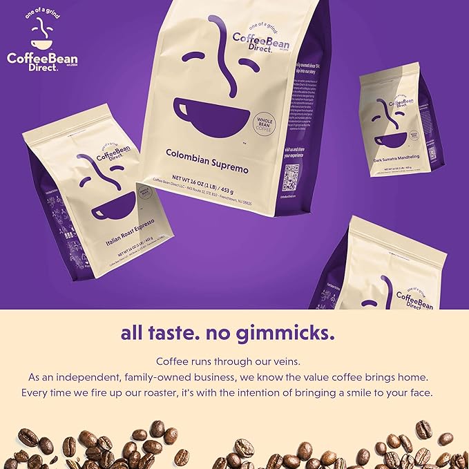 Coffee Bean Direct Medium Roast Espresso, Whole Bean Coffee, Medium Roast, 5 Pound Bag (Pack of 1)