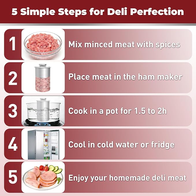 Deli Meat Press Mold for Ham Making Stainless Steel with Thermometer