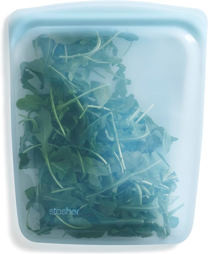 Stasher Premium Reusable Half Gallon Silicone Bag, Tide Pool, 64 oz | Food-Safe Silicone, Freezer, Sous Vide, Microwave, Dishwasher, Oven Safe, Meal Prep, Bulk Storage, BPA-Free, Eco-Friendly
