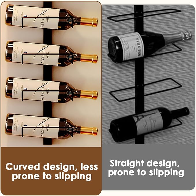 Sonyabecca Wall Wine Rack for 12 Wine Bottles,DIY Detachable Wine Storage Organizer, Wall Mount Wine Bottle Display Holder Used As One or Four, for Kitchen,Pantry,Wine Cellar,Housewarming Gift