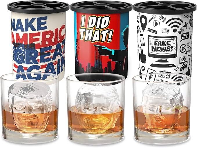 Clear Ice Cube Maker, Stainless Steel Clear Ice Maker for Old Fashioned Whiskey lover, Bourbon, Cocktail Gifts for Men on Birthday or Holiday, 2" Easy-Release Ice Ball Maker Mold-3Pcs