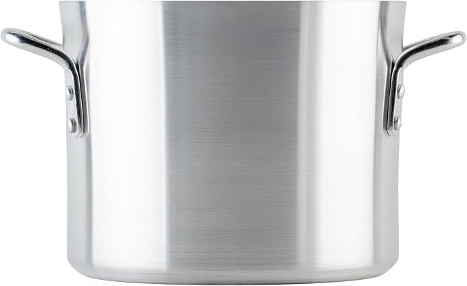 Winco 8 qt Elemental, Aluminum Stock Pot | Great for Stocks, Soups, Pasta and Batch Cooking