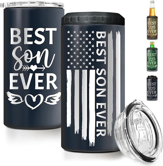 4-IN-1 Can Cooler, 16 Oz Stainless Steel Water Bottle for Son | Son Gifts From Mom And Dad, Beer Can Holder, Birthday Gifts for Son, Keep Warm, Keep Cold