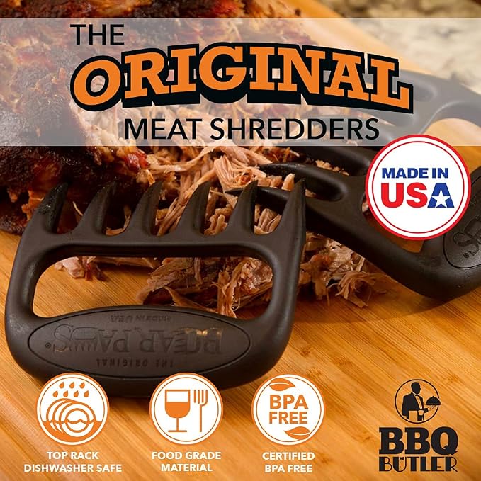 Bear Paws Meat Claws - The Original BBQ Meat Shredder Claws - Teal | Shredder Claws for Pulled Pork, USA Made - Easily Lift, Shred, Pull and Serve Pork, Chicken, Brisket and Turkey