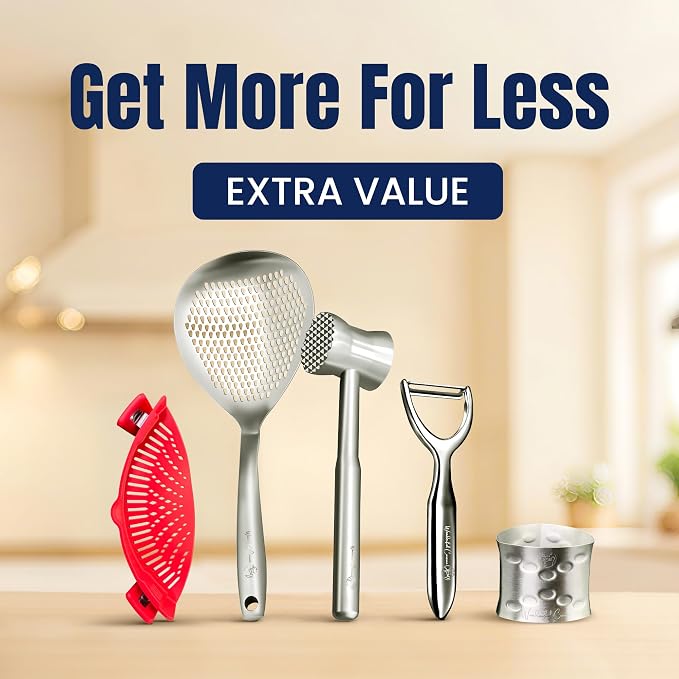 Stainless Steel Meat Tenderizer Hammer – Heavy-Duty All-Metal Design, Anti-Rust & Dishwasher Safe – Textured Surface for Steak, Chicken, Pork, and More,6 - YEAR WARRANTY
