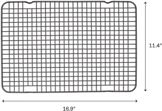 Great Jones Big Chill Wire Cooling Rack (Pepper) – 16.9" × 11.4" Heavy-Weight Aluminized Steel,Nonstick Baking Rack – Oven Safe 450 °F, Bacon & Cookie Cooling Rack – Fits Half Sheet Pans