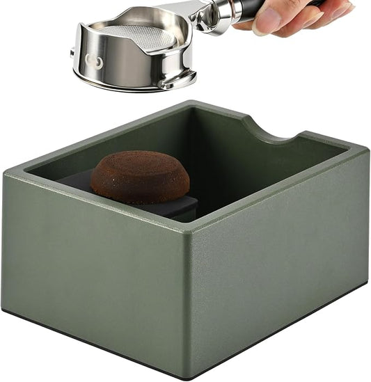 Espresso Knock Box, ABS Coffee Dump Bin for Espresso Grounds, Non-Slip Base Barista Tool, Sturdy and Compact Coffee Accessory for Unique Espresso Setup (Green)