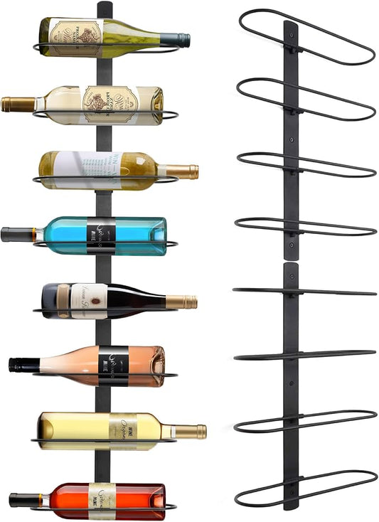 Wine Rack Wall Mounted: 8 Bottles Wine Holder Hanging - Bar Liquor Storage | Wine Organizer of Cabinet Kitchen - Designed for SpaceSaver