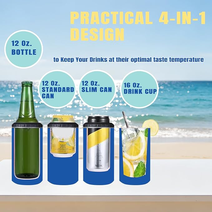 Gifts for Dad from Daughter, 4-IN-1 Insulated Can Cooler | Awesome Like My Daughter, Fathers Day, Birthday, Christmas, Retirement, 16 Oz Tumbler, Stainless Steel, Leak Proof