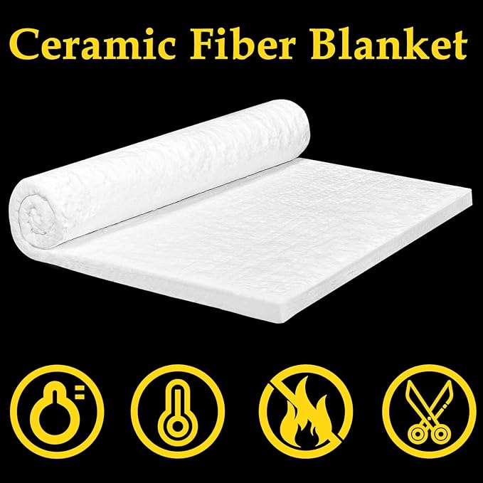 60'' x24'' x1'' (Thick) Ceramic Fiber Blanket Fireproof Insulation Baffle Rated to 2400F, High-Temperature Resistance for Oven Stoves, Kilns, Forges