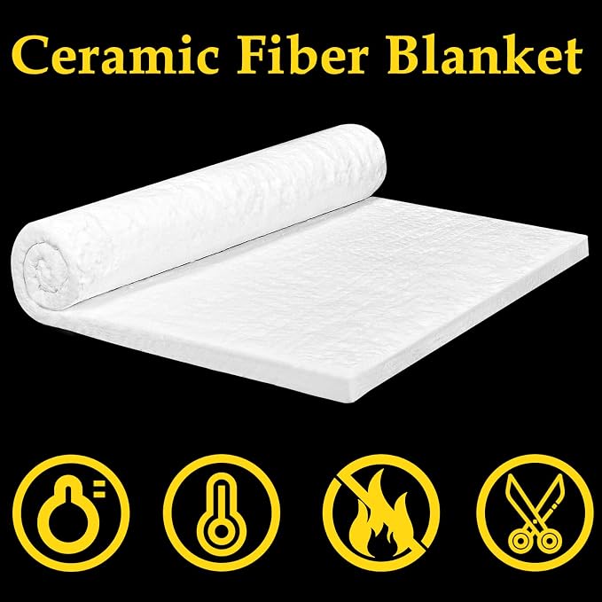 32" x24" x1" (Thick) Ceramic Fiber Blanket Fireproof Insulation Baffle Rated to 2400F, High-Temperature Resistance for Oven Stoves, Kilns, Forges