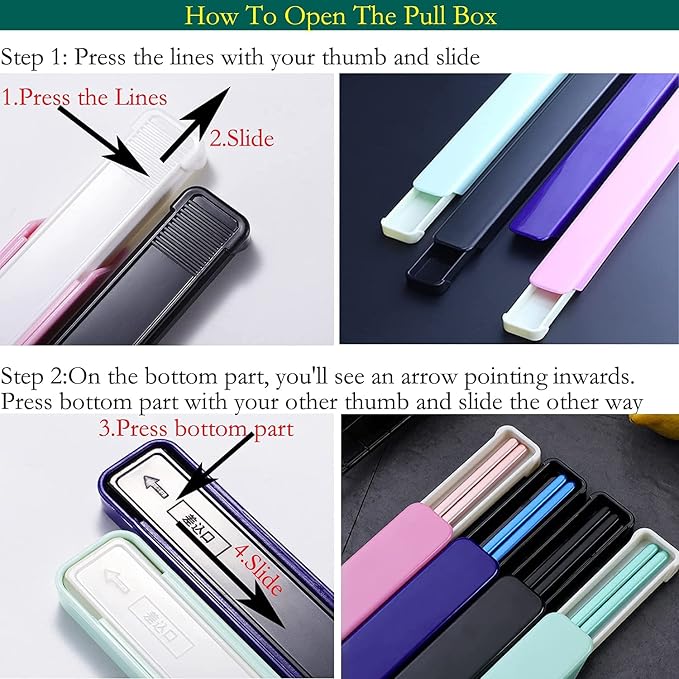 Pink Chopsticks Reusable Portable SUS304 Stainless Steel, White Pink,9‘’ | 18/8 Stainless Steel,Metal,Black Blue For Travel,Camping,Bento Box, Alternative to Wooden/Plastic Chopstick