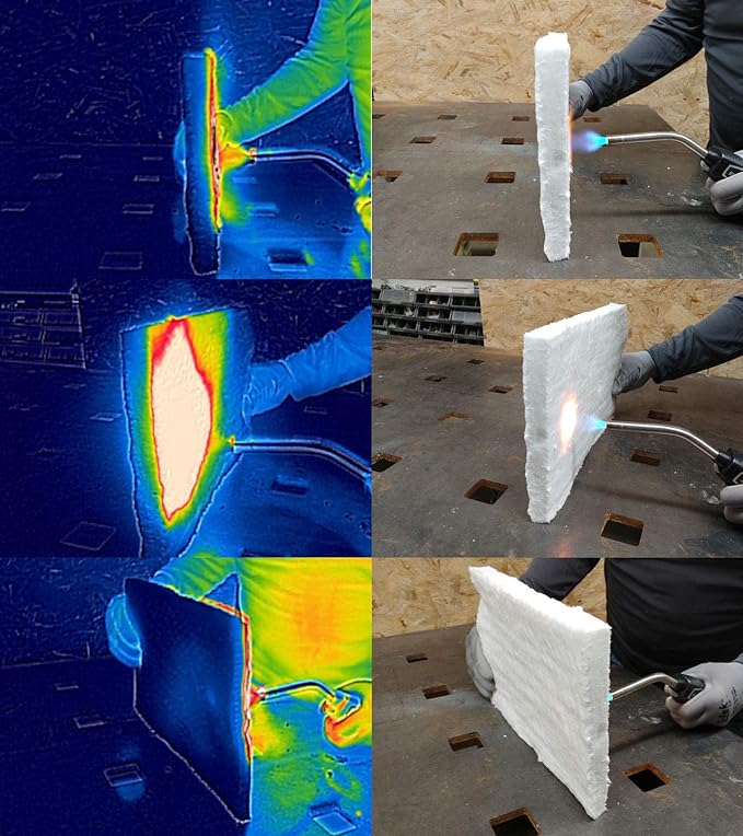 Ceramic Fiber Insulation, 1" Thick x 12" x 24", 2400F Fireproof Insulation Blanket, 3023E