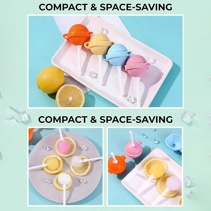 Reusable Large Lollipop-Shaped Ice Mold, DIY Creative Ice Pops for Summer, Mini Silicone Lollipop Hockey Mold, Silicone Popsicle Maker for Juice, Yogurt & Frozen Treats, Fun Dessert (4)