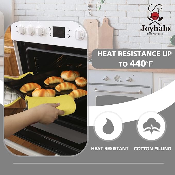 Joyhalo 5 Pack Pot Holders for Kitchen Clearance | Cotton Made, Machine Washable, Heat Resistant Potholder, Hot Pads, Trivet for Cooking and Baking, Yellow