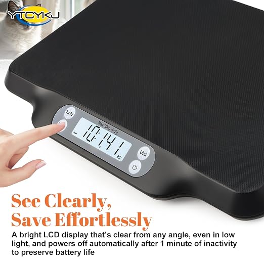 Digital Pet Scale for Accurate Weighing & Baby Scale Kitten Scale | High-Precision Puppy Scales, Dog Cat Scale | 30kg/66lb Capacity, 2g Accuracy, Non-Slip Mat, Tare & Hold Function