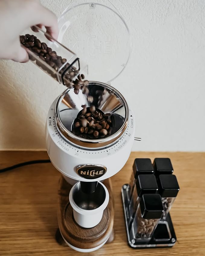 Normcore 58mm Dosing Cup - Espresso Coffee Dosing Cup Compatible with 58mm Portafilter - Non-stick coating White - 304 Stainless Steel - Espresso Machine Accessory