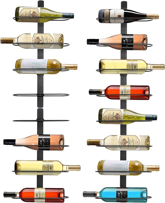 Wine Rack Wall Mounted: 16 Bottles Wine Holder Hanging - Bar Liquor Storage | Wine Organizer of Cabinet Kitchen - Designed for SpaceSaver