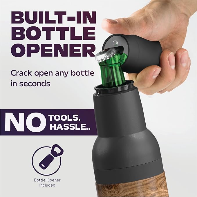 Asobu Frosty Beer Holder 2 Go Vacuum Insulated Double Walled Stainless Steel Beer Can and Bottle Cooler with Beer Opener, Bpa Free, Fits Standard 12oz Bottles, Gift for Beer Lovers (Natural Wood)