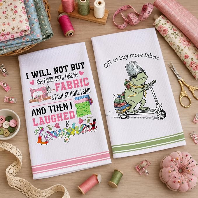 LXOMILL Quilting Gifts for Women, Funny Sewing Kitchen Towel for Quilters