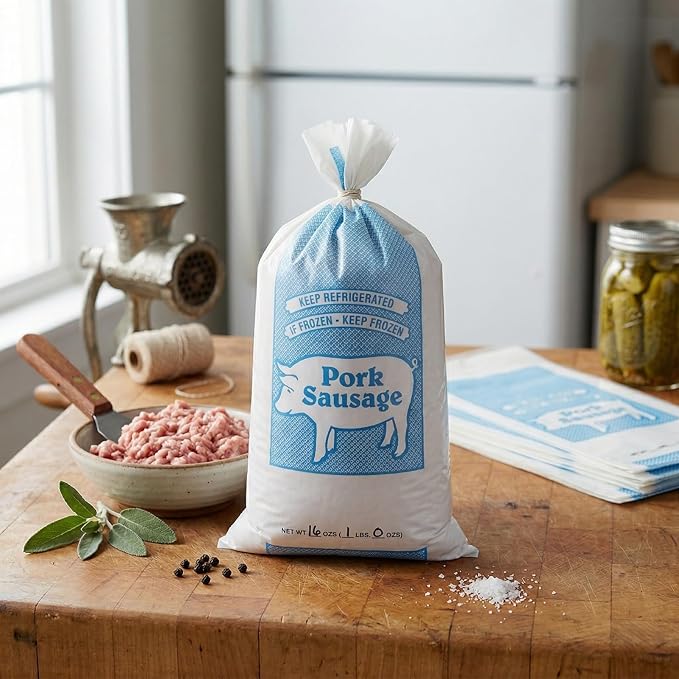 Pork Sausage Freezer Bags (Retail) - 1 Lb. Size - Package of 100