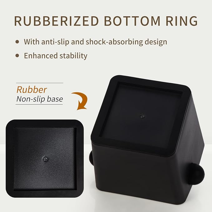 IAOSEN Knock Box Square High Sidewall Design Espresso Knock Box Tamping Mat Espresso Machine Accessories Set of 2 with Removable Knock Bar and Anti-Slip Base for Home Office Espresso Accessories