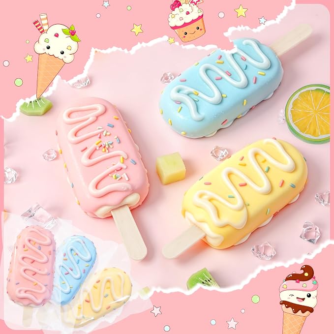 Ozera 200 Pcs Ice Pop Bags and Popsicle Sticks, Cakesicle Bags with Sticks | Clear Self-adhesive Cake Pop Bag, Candy, Chocolate Cookie, Family Gathering Party