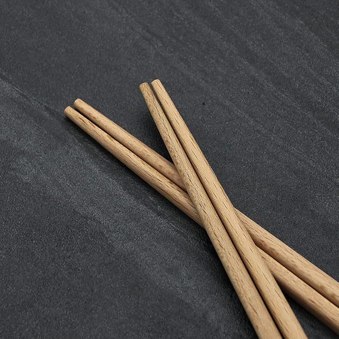 AYFIDISHS Wooden Cooking Chopsticks, 12.9 Inch Extra Long Sauced Kitchen Chopsticks for Noodles, Sauces, Hot Pot, 2 Pairs