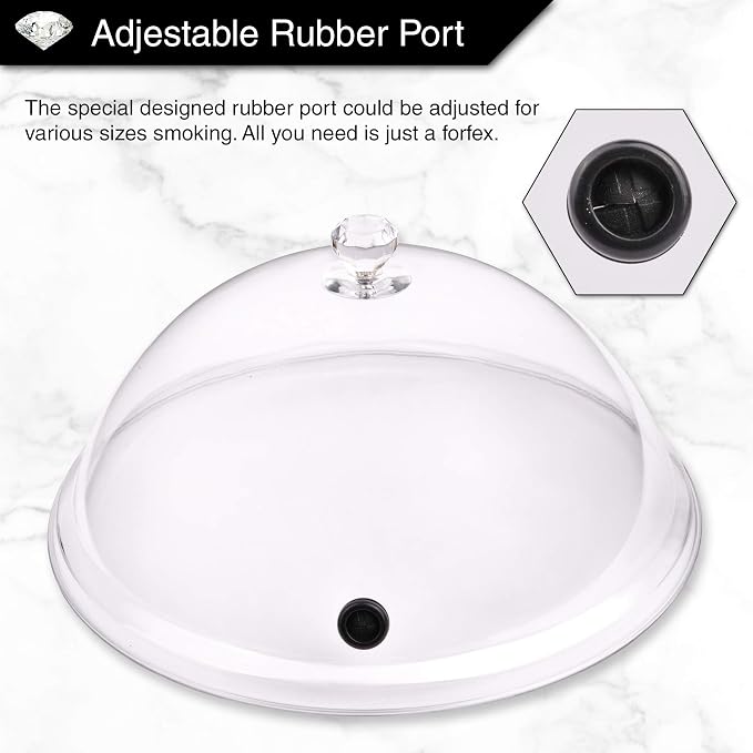 12 Inch Smoking Gun Plastic Dome for Plates, Glasses, Bowls, Smoke Infuser Cloche, Smoke Infuser Accessory Lid
