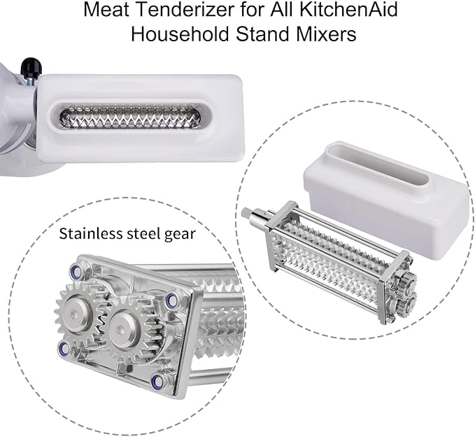 [UPGRADE] Meat Tenderizer Attachment for All KitchenAid Household Stand Mixers | Mixers Accesssories Meat Tenderizers No More Jams and Break